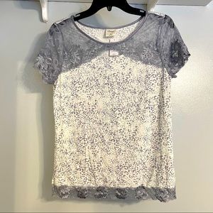 NWT Soma Lace Accent and Leopard Print Intimates Sleepwear Top Size Small